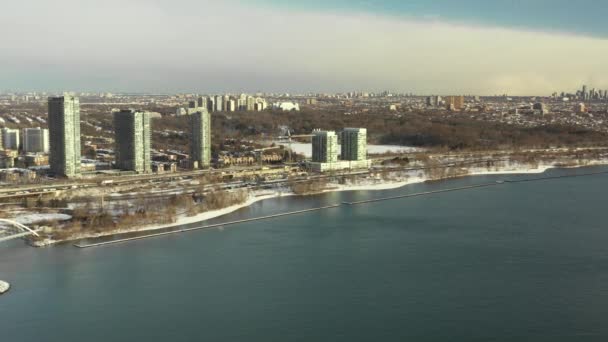 Abordagem Aérea Toronto Canadá Inverno — Vídeo de Stock