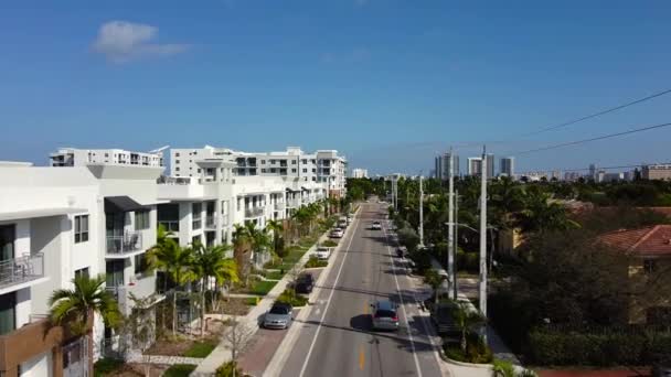 Luftbild Neue Luxuswohnungen Hallandale Florida Artsquare — Stockvideo