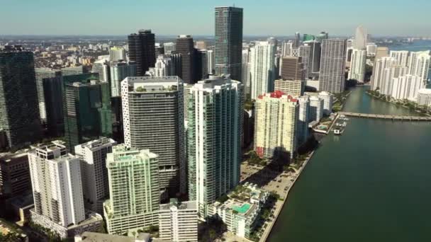 Запись Беспилотника Aerial Miami Brickell — стоковое видео