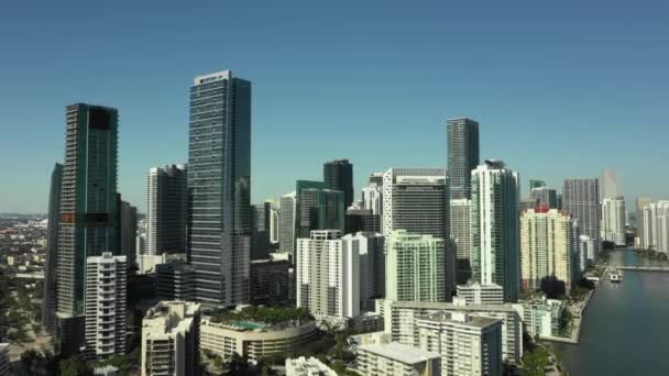 Edificios Más Altos Miami Material Aéreo — Vídeo de stock