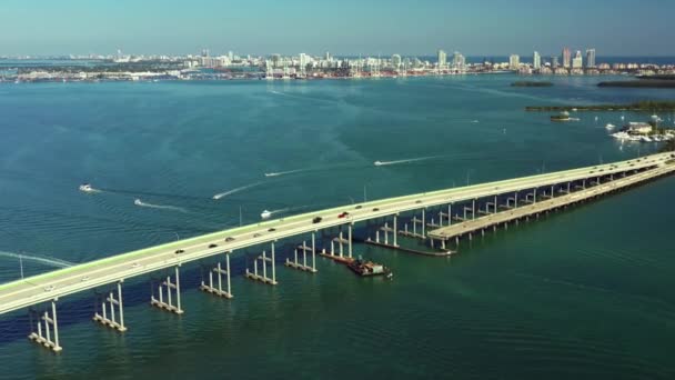 マイアミ港と港の空中写真4K — ストック動画