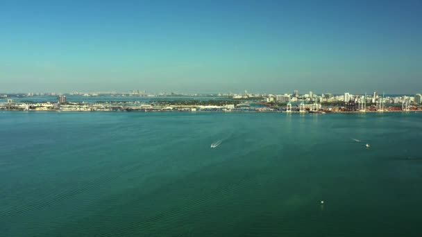 Аэросъемка Порт Майами Около 2020 Года — стоковое видео