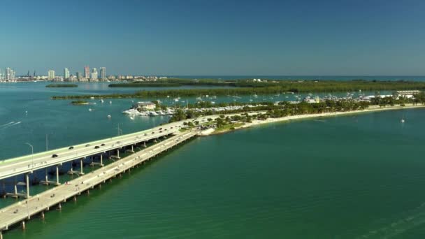 Ponte Para Key Biscayne Miami Beach — Vídeo de Stock