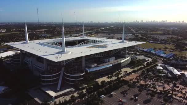 Luchtfoto Miami Hard Rock Sportstadion Dat 2026 World Cup Games — Stockvideo