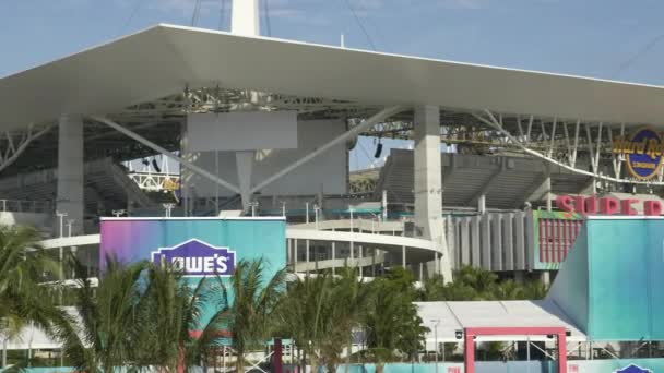 Zdjęcia Panoramiczne Miami Hard Rock Stadium Konfiguracji Super Bowl Liv — Wideo stockowe