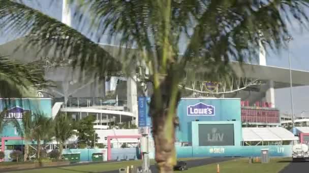 Sbliv Miami Super Bowl Liv Hard Rock Stadion Motion Stock — Stockvideo