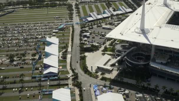 Flyover Aéreo Super Bowl Liv Miami Hard Rock Stadium — Vídeo de Stock