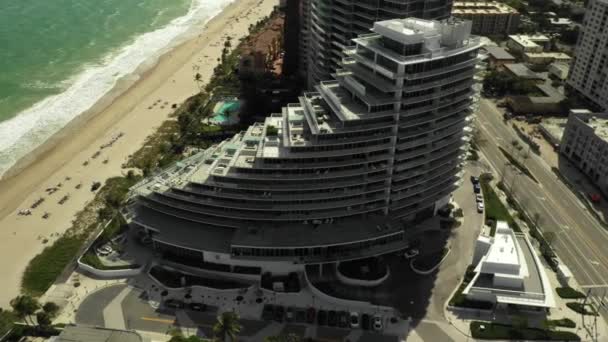 Beautiful Aerial Video Auberge Condominium Fort Lauderdale Beach — Stock Video