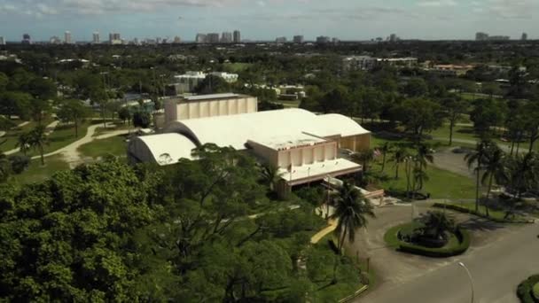 Aerial Video Footage War Memorial Auditorium Lauderdale — Stock Video