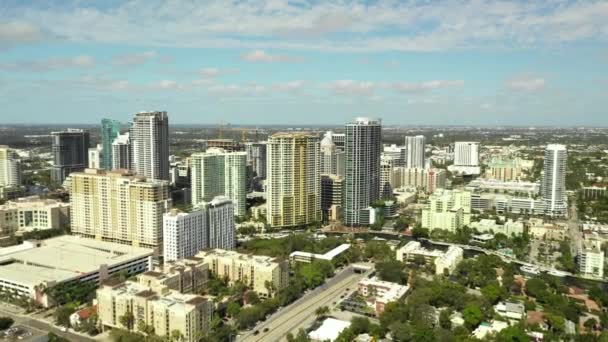 Drone Aproximando Fort Lauderdale Vídeo Aéreo — Vídeo de Stock
