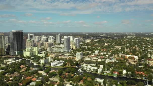 Flygfoto Etablerar Skott Downtown Fort Lauderdale — Stockvideo