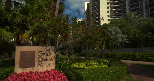 Galt Ocean Mile Fort Lauderdale Ekskluzywna Nadmorska Dzielnica — Wideo stockowe