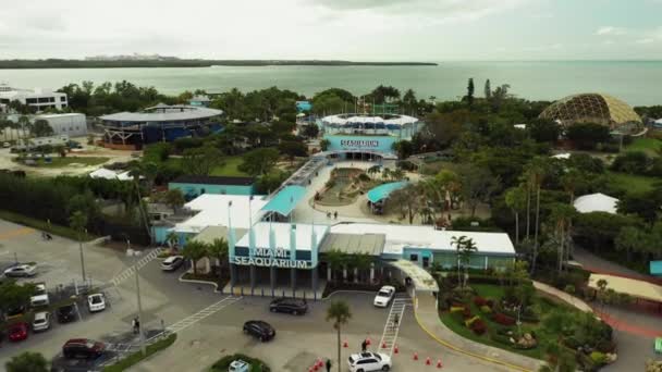 Seaquarium Miami Antenowy Dron Wideo Przelot — Wideo stockowe