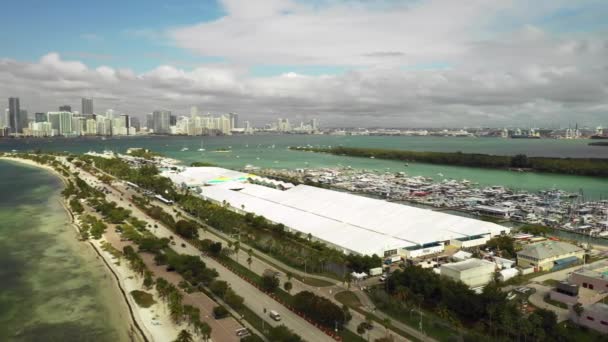 Key Biscayne Miami Boat Show 2020 Etkinlik Çadırları — Stok video