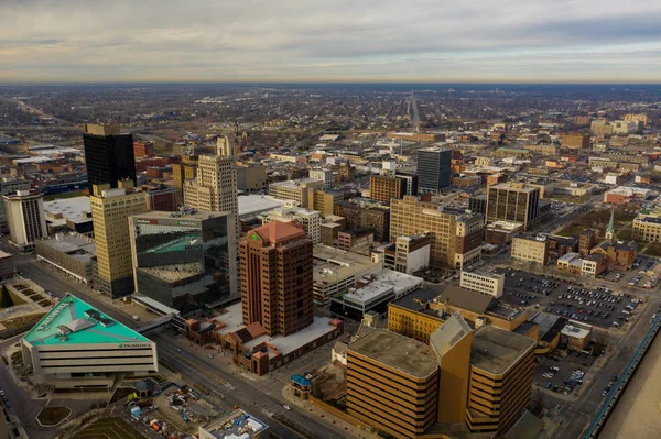 Luftbild Unternehmen Der Innenstadt Von Toledo Ohio Usa — Stockfoto