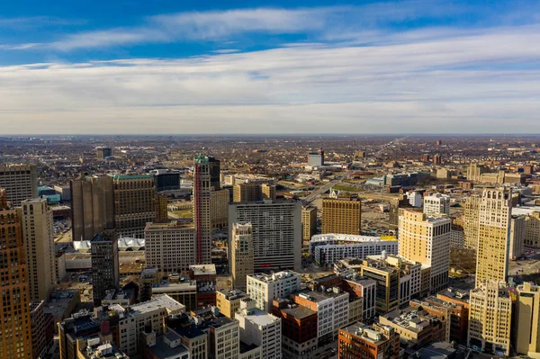 Drone Foto Centro Detroit —  Fotos de Stock