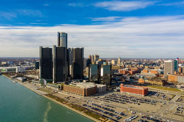 Γενική Motors Towers Downtown Detroit Usa — Φωτογραφία Αρχείου