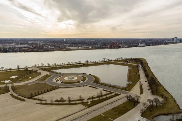 Flygfoto Belle Isle Detroit Michigan Usa — Stockfoto