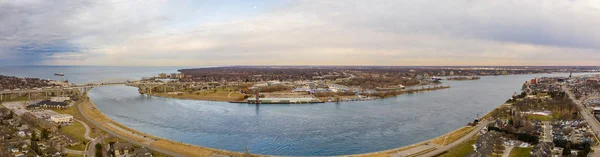 Légi Felvétel Clair River Között Egyesült Államok Kanada — Stock Fotó