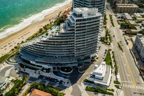 Flygfoto Auberge Beach Residences Fort Lauderdale Beach Fl — Stockfoto