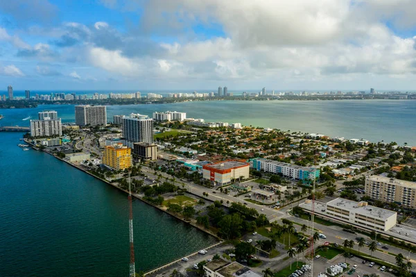 Légi Miami Beach Kincses Sziget Környéke — Stock Fotó