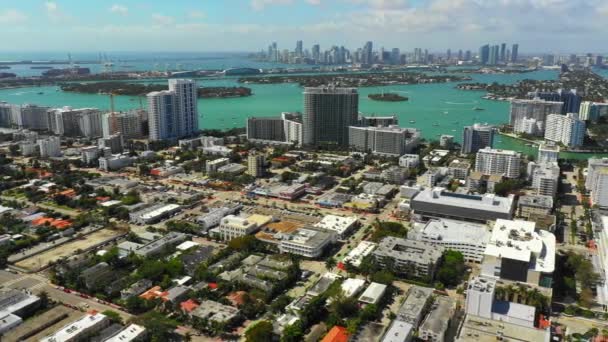 Miami Beach Kommerzielle Drohnenantennen — Stockvideo