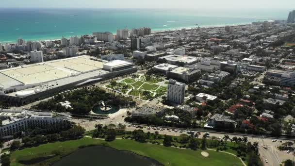 Convention Center Park Miami Beach Aerials — Stock Video