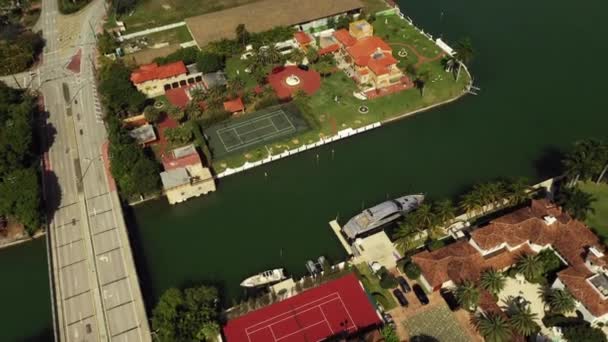 Luxe Villa Aan Het Water Miami — Stockvideo