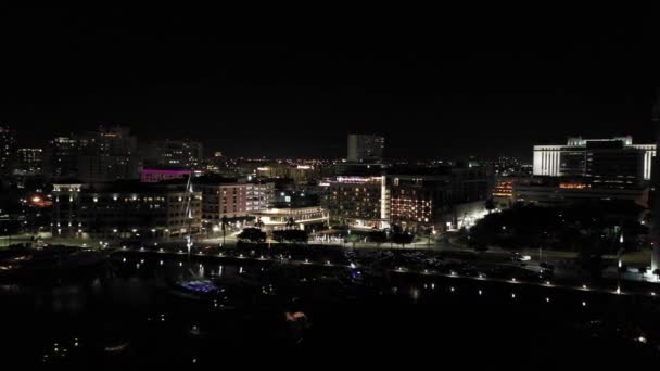 Aerial Night Arrival West Palm Beach — Stock Video