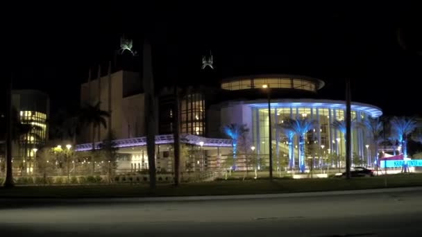 Beautiful Night Stock Video Kravis Center Performing Arts West Palm — Stock Video