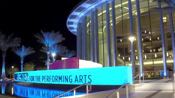 Kravis Center Performing Arts West Palm Beach Por Noche — Vídeos de Stock