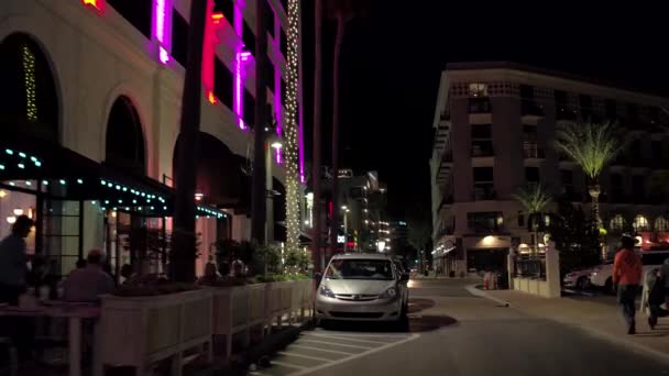 Clematis Street Downtown West Palm Beach Video Movimiento Estabilizado — Vídeo de stock
