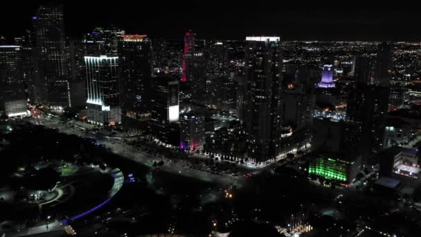 Vista Laterale Downtown Miami Video Aereo — Video Stock