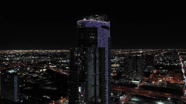 Ночной Воздушный Paramount Worldcenter Miami — стоковое видео