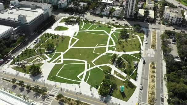 Aerial Footage Miami Beach Convention Center Park Completed 2020 — Stock Video
