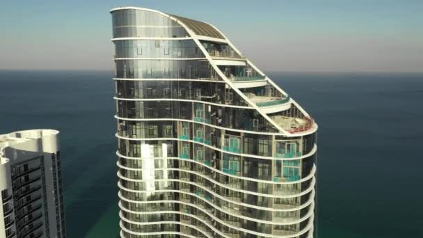 Drone Aereo Girato Ritz Carlton Residences Sunny Isles Miami — Video Stock