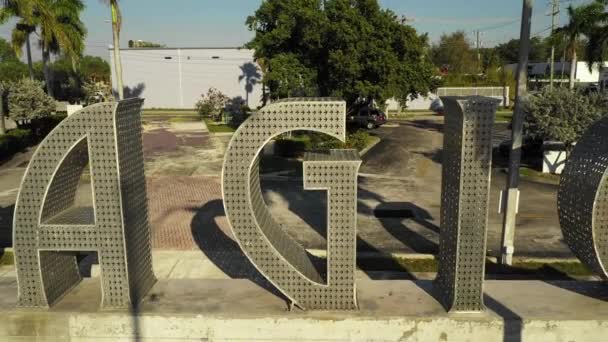 Video Aéreo Magic Sign Place Miami — Vídeos de Stock