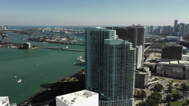 Edgewater Miami Usa Strandnära Höghus Lägenheter — Stockvideo