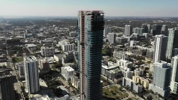 Torre Construcción Del Elíseo Miami — Vídeo de stock