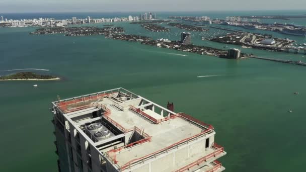 Elysee Edgewater Miami Boven Biscayne Bay Toren Lucht — Stockvideo