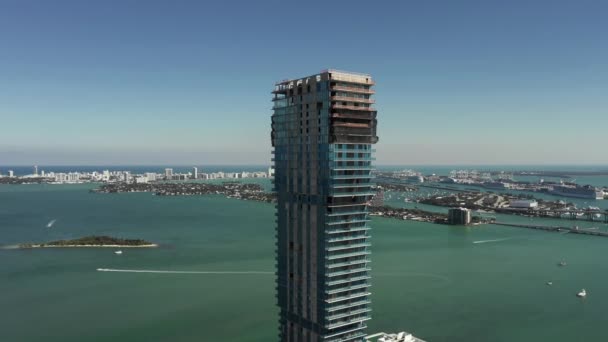 Luftüberführung Elysee Residences Miami Edgewater — Stockvideo