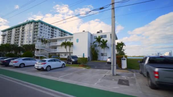 Motion Video Bay Harbor Club Apartamentos Condomínio Beira Mar Miami — Vídeo de Stock