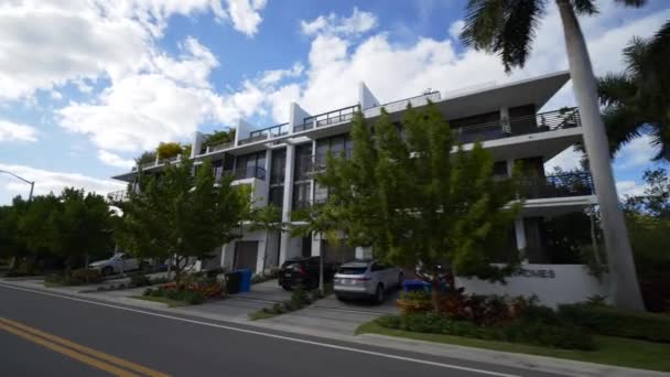 Upscale Townhomes Miami Bay Harbor Islands Shot Motion — Stock video