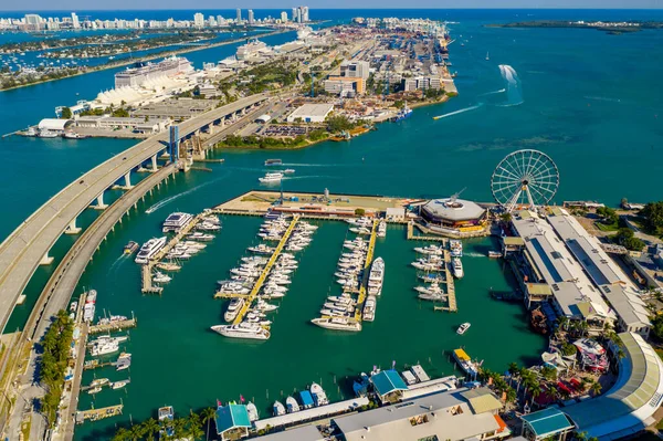 Légi Felvétel Bayside Marketplace Port Miami — Stock Fotó