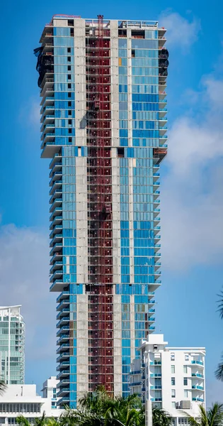 Függőleges Panoráma Elysee Edgewater Miami Modern Társasházak — Stock Fotó