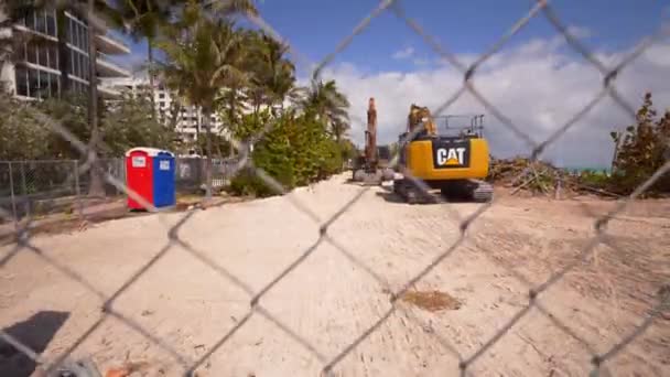 Miami Beach Strandpromenad Rivning 2020 — Stockvideo