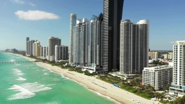 Grattacieli Sulla Spiaggia Miami Airials — Video Stock