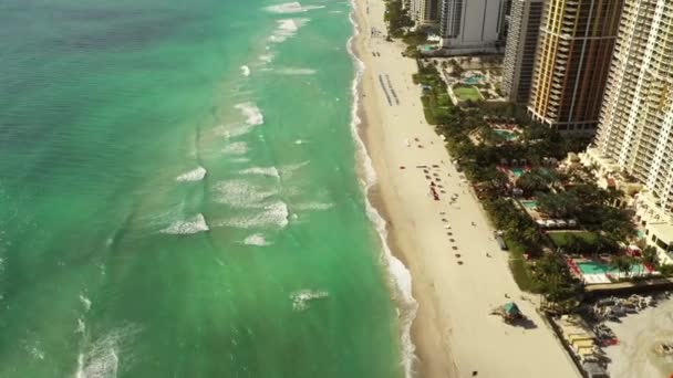 Vista Aérea Praia Costeira Cena — Vídeo de Stock