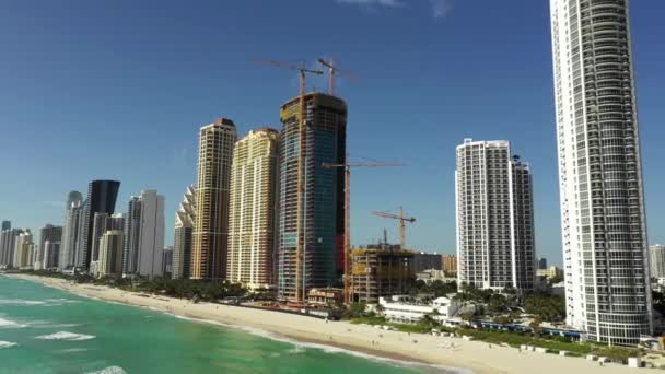 Beachfront Realty Miami Video Aéreo — Vídeos de Stock