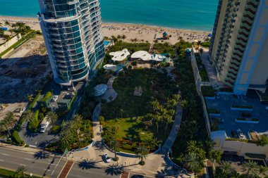Hava fotoğrafı Samson Okyanus Önü Park Sunny Isles Sahili FL